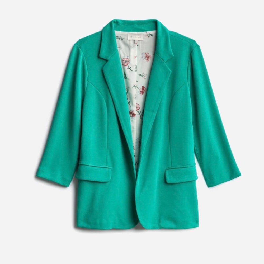 Skies Are Blue Asa Modal Knit Blazer (Received from StitchFix); Green; Plus Size